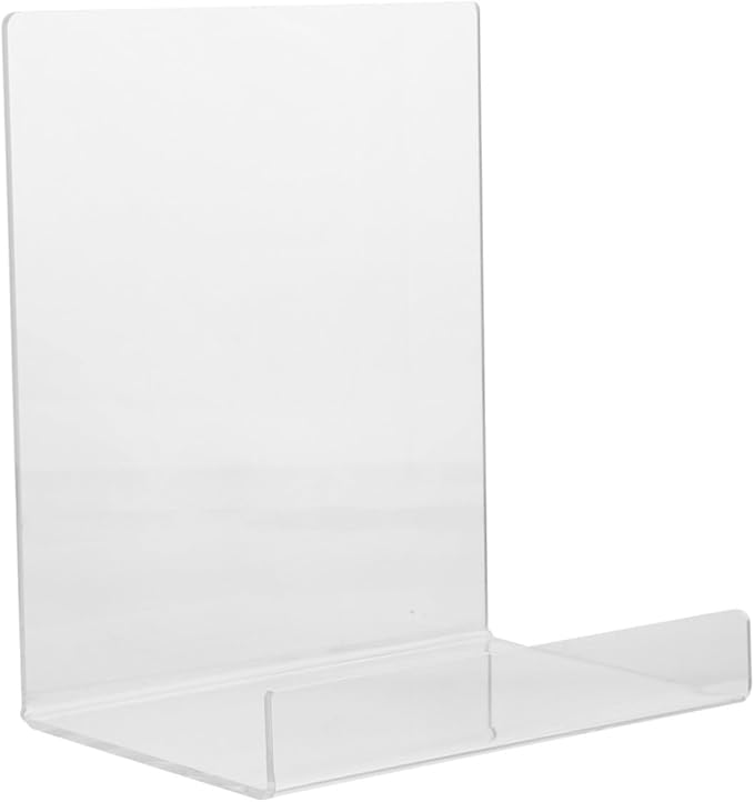 TEHAUX Book Display Stand Simple Book End Acrylic Book Rack Magazine Holder for Study Room Library Office