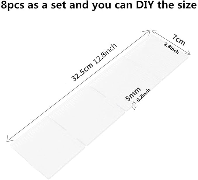 8pcs DIY Plastic Drawer Organizer Adjustable Drawer Dividers for Home Tidy Closet, Socks, Underwear, office school supplies, kitchen utensil tools (Clear Green)