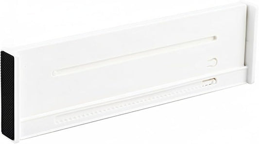 White Ceramic Adjustable Drawer Divider, Extendable Organizer for Kitchen & Office, Fits Up to 16.1 Inches