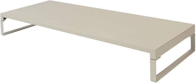 Lihit Lab AJA7332-116 Computer Stand, Monitor Stand, Desktop Stand, Width 23.2 x Depth 9.8 x Height 3.1 inches (59 x 25 x 8 cm), Low, Load Capacity: 33.1 lbs (15 kg), Matt Bezille