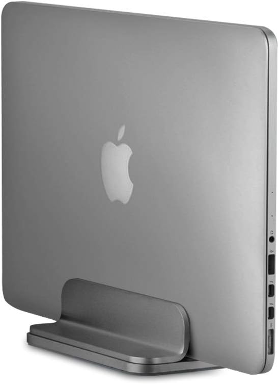 DrewChan Aluminum Vertical Stand with Adjustable Width Base, Fits All MacBook, Surface, Chromebook and Gaming Laptops (up to 17.3")