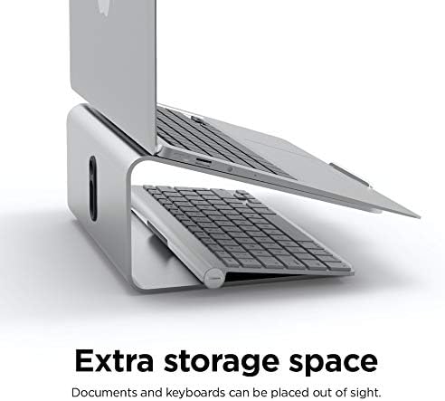 elago L2 Laptop Stand - Ergonomic Design, Premium Aluminum Material, Desk Organization for Laptop Computers (Silver)