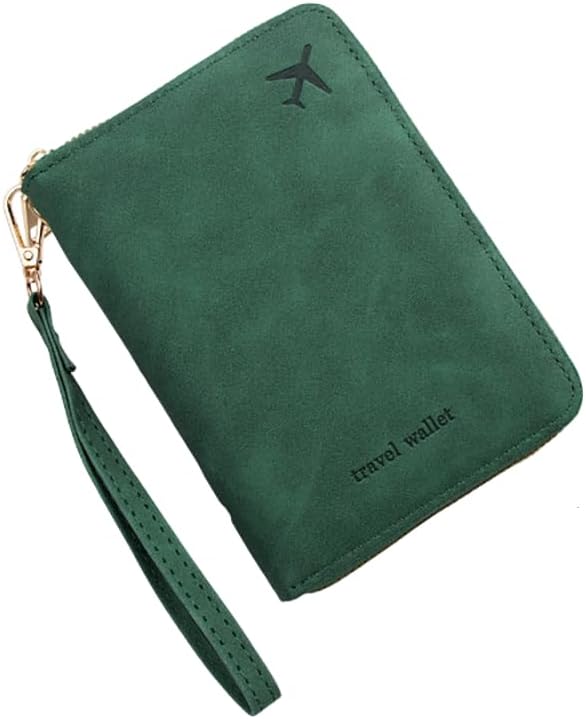 Travel Passport Holder, RFID Blocking Travel Wallet, Travel Document Organizer, Secure Document Holder for Travel Essentials (Green)