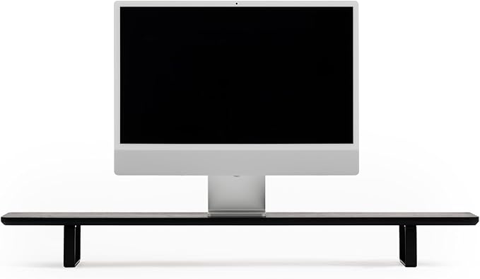 Oakywood Dual Monitor Stand - Handmade in EU - Natural Wood Monitor Stand Riser - Laptop Accessories ??220 lbs (100 kg) Capacity - 41.3"x9" (105x23 cm) ??100% Natural Black Stained Oak