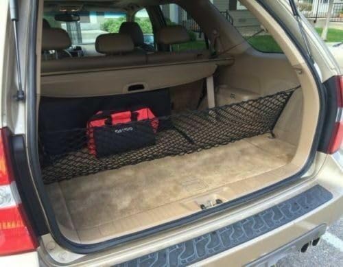 Rear Trunk Organizer Cargo Net for Acura MDX 2001–2006 – Envelope Style Cargo Net for SUV – Premium Mesh Elastic Car Trunk Organizer Vehicle Carrier Storage – Compatible with Acura MDX