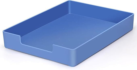 Letter-Size Tray, Desk Drawer Organizer for A4 Paper,Blue | Stackable plastic paper tray, fits A4 & letter. Desktop file organizer for office, school, home use. space-saving.