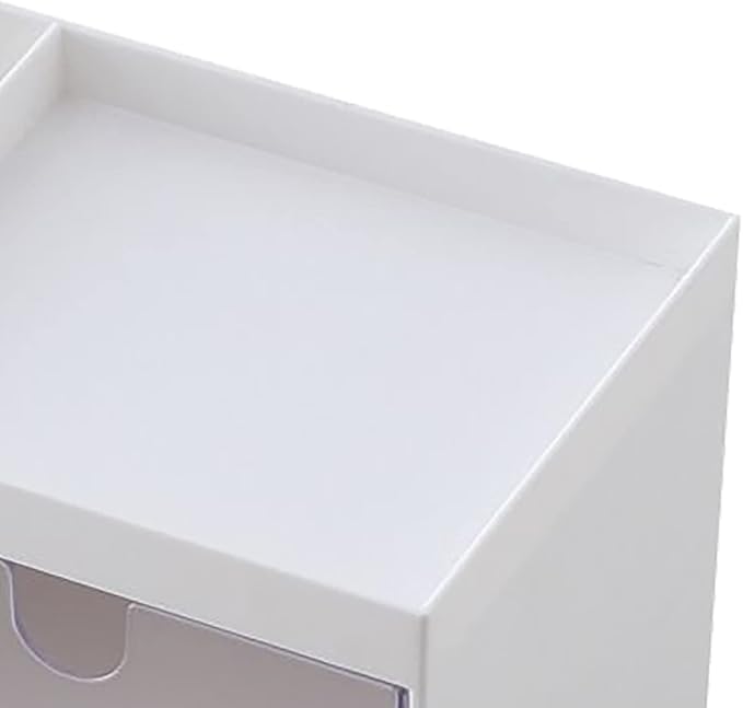 Srliya Desktop Storage Box, Minimalist Multifunction Desk Organizer with Drawer for Bedroom, Living Room, Office