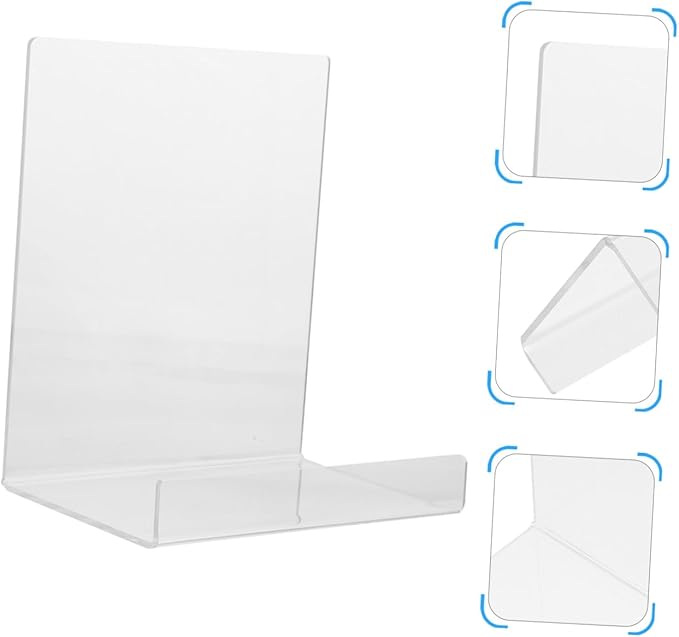 TEHAUX Book Display Stand Simple Book End Acrylic Book Rack Magazine Holder for Study Room Library Office