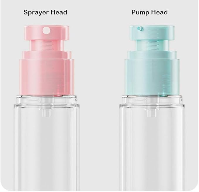 3Pcs 1oz/30ml Airless Lotion Pump Bottles with 1 Fine Mist Tiny Spray Bottle Leak Proof Travel Kit Cosmetic Containers Travel Size Toiletries Bottles for Lotion Toner Gel Foundation