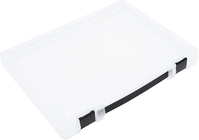 SECFOU Storage Box File Case with Black Buckle, Stackable Pp Document Storage Holder for Office and Bedroom, Easy to Use and Carry Paper Filling Organizer