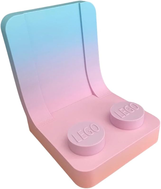 Brick Seat Phone Holder ??Fun Brick-Style Stand for Smartphones & Tablets ??Desk Display Holder for Vertical or Horizontal Viewing ??Colorful Organizer for Office, Gaming, or Kids Rooms (Grey)