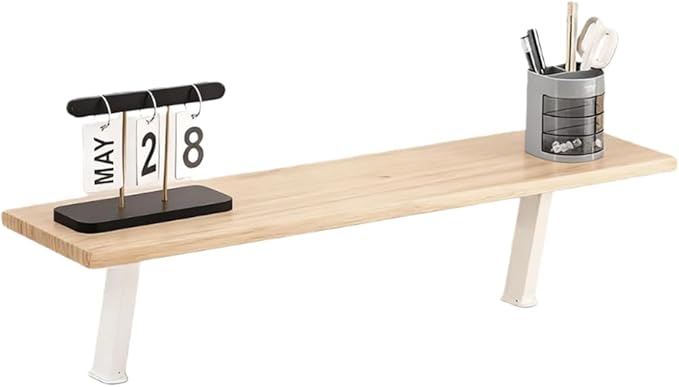 23.6x7.8 in Clamp On Desk Organizer Shelf, Above Desk Storage Extension Portable No Drill Required Bookcase Clamp Rack for Home Office Dorm Workstation and Study Space, Natural