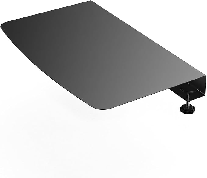 17 inch Clamp-on Corner Desk Connector Sleeve Plate, L Desk Platform Extender Attachment, Corner Desk mat - Black
