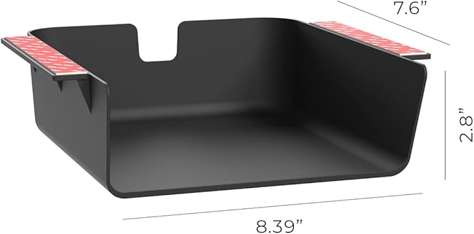 HumanCentric Under Desk Storage Shelf, Drawer Organizer for Office, Workstations, Tables, Sit Stand Desks, Gaming Setups, Mountable Storage Tray, Cable Management, Screw or Stick On with VHB Tape
