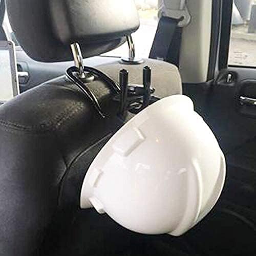 Flexible Over The Seat Hard Hat Rack Hard Hat Holder Hard Hat Hanger for Vehicle Truck Car Headrest Hangers - Universal Adjustable Hooks for bags, Coats, Purses - 4 Pack - No Hard Hat