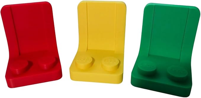 Brick Seat Phone Holder ??Fun Brick-Style Stand for Smartphones & Tablets ??Desk Display Holder for Vertical or Horizontal Viewing ??Colorful Organizer for Office, Gaming, or Kids Rooms (Yellow)