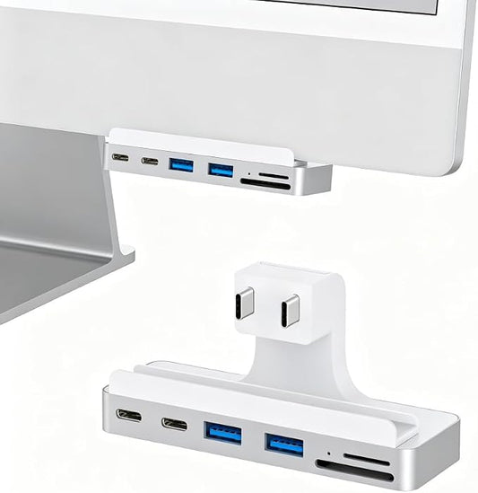 USB C Hub for iMac 24 inch (M1/M3/M4), iMac USB Adapter Multiports with 4K HDMI, Type-C 10Gbps, SD/TF Card Reader