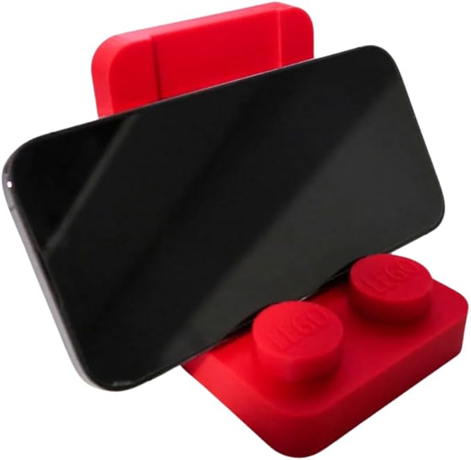 Brick Seat Phone Holder ??Fun Brick-Style Stand for Smartphones & Tablets ??Desk Display Holder for Vertical or Horizontal Viewing ??Colorful Organizer for Office, Gaming, or Kids Rooms (Orange)