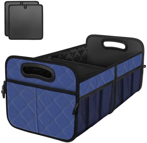 Deosk Collapsible Car Organizer with 6 Pockets, 50L Multi-Compartment Trunk Organizer, Accessories for Women/Men - Blue