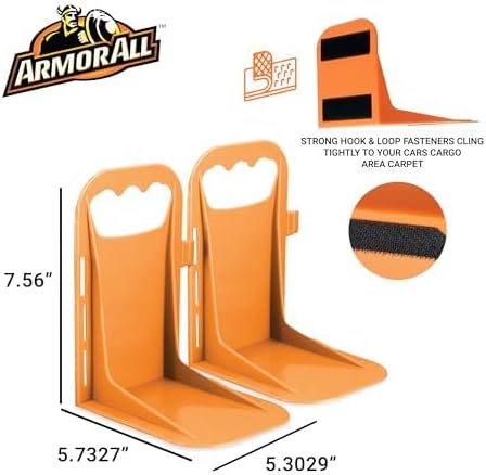 Armor All Trunk Cargo Blocks, Cargo Dividers, Trunk Dividers, Hook & Loop Trunk Organizer Blocks to Hold Cargo in Place, Cargo Containment System for Cars, Trucks, SUVs, Vans, 4 Pieces
