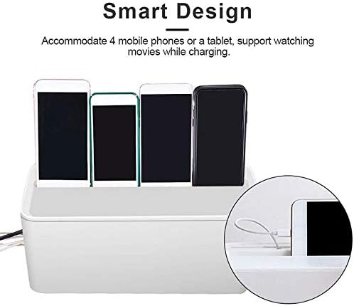 Cable Management Box, ABS Cable Organizer Cord Hider Box, Computer Power Lines, Route Cables, Under Desk Power Strip