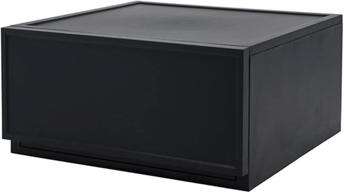 ASTAGE drawer block plastic bins stacking storage modular storage drawer home closet living office organizer with divider (Black, Medium B)