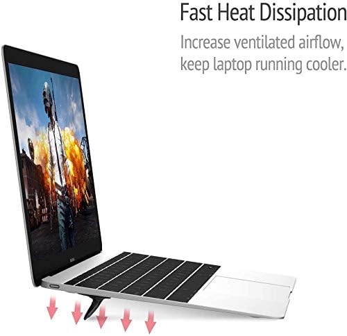 CQ Portable Invisible Laptop Stand for Desk, Ergonomic Computer Keyboard Riser Stand, 2PCS Repeatable Self-Adhesive Laptop Feet, Mini Foldable Laptop Cooling Pad