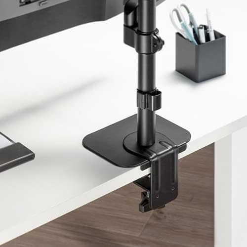 Mount Plus MP-XMA-06 Steel Monitor Mount Reinforcement Plate for Thin, Glass Table | Other Fragile Tabletop | Steel Bracket Plate Fits Most Monitor Stand C Clamp Installation in Black Color