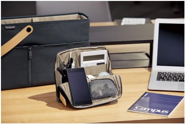 KOKUYO Pencil Case Pouch, Haco-Biz Standing Pen Pouch Bag, Foldable Stand up Pencil Holder Organizer, Large Capacity Portable Pencil Box for Office Supplies