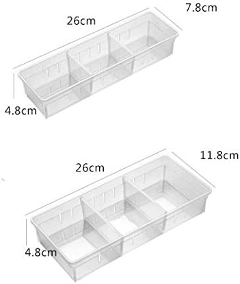 Chris.W Desk Drawer Organizer Tray with Adjustable Dividers, Multi-Drawers for Makeups, Utensil, Pens, Flatware and Junks - Set of 4 (2 Large + 2 Small) 10.24 Inch Length