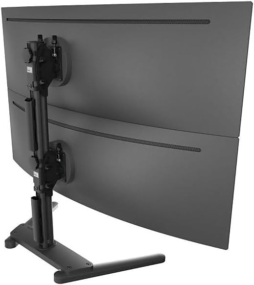 Atdec AWMS-2-BT75-FS-B Super Heavy Duty Dual Mount ??for Deeply Curved ultrawide Monitors to 49????Adjustable tilt, Height, Levelling ??no Permanent Desk fixtures