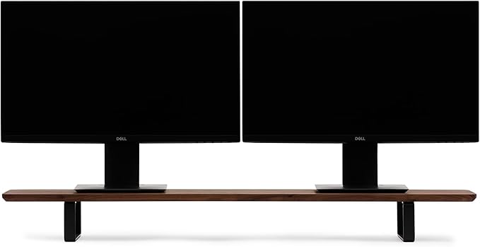 Oakywood Dual Monitor Stand - Handmade in EU - Natural Wood Monitor Stand Riser - Laptop Accessories ??220 lbs (100 kg) Capacity - 41.3"x9" (105x23 cm) ??100% Natural Walnut Wood