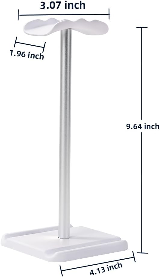 Headphone Stand, Headset Holder with Phone Holder for Desk Office Gaming, TPU-Padded Headrest, Aluminum Pole, Anti-Slip ABS Base, Universal Earphone Stand, 2 Pack White