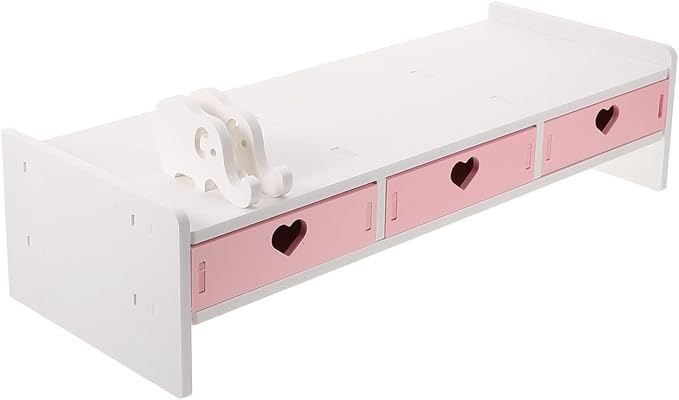 Multi-Purpose Computer Monitor Stand Riser 19.29X7.48X3.93In Elevated Rack Desk Organizer for Space Saving and Desktop Screen Comfort