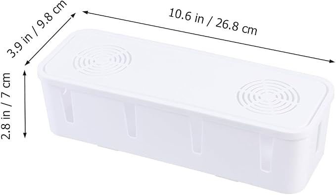 Angoily Plug Socket Safety Box Cable Organizer Cord Management Storage Holder for Home Office Desk 10.43X3.74X2.75 Inches Yellow