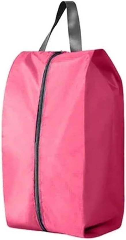 Waterproof Shoe Storage Bags - Oxford Fabric Shielded-Proof Zipper Organizer | Portable Foldable Travel Pouch for Sneakers | Ultralight Nylon Shoe Cover for Home & Outdoor Storage(Pink,42X24cm)