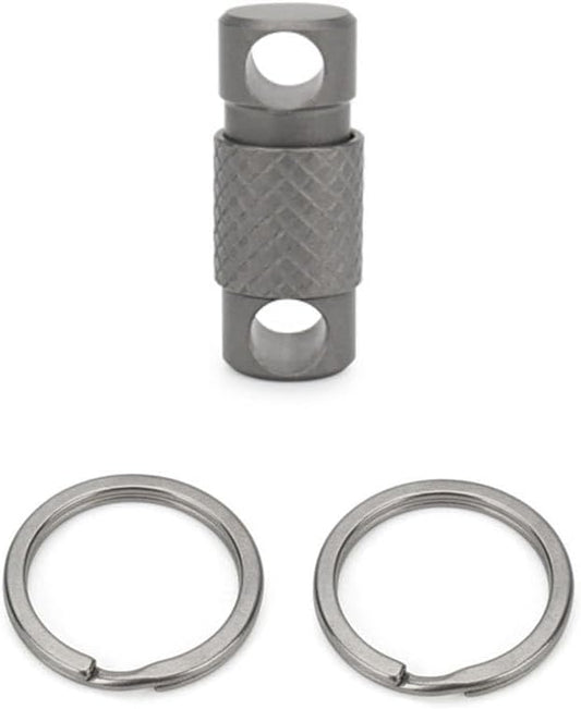 Titanium Quick Release Keychain, 360° Swivel Key Ring Clip with Double-End Lock, Heavy Duty EDC Key Holder for Men