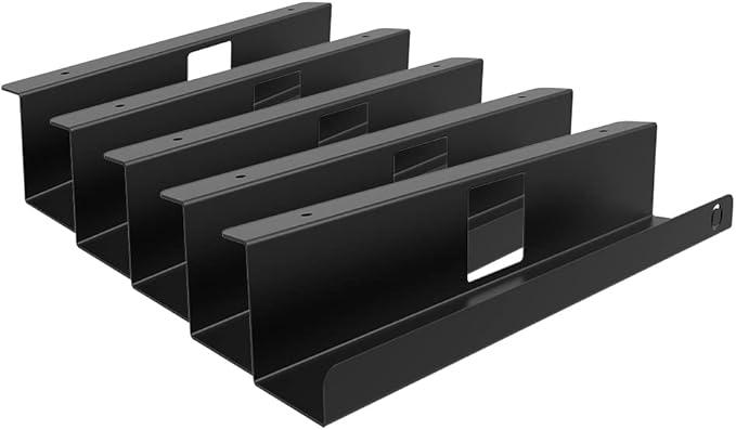 Oeveo Under Desk Cable Management Tray CMT-122 — Made in USA, Heavy-Duty Metal | Easy Installation, Organize & Hide Cords, Power Strips, and Adapters — 11.75L x 2.13D x 2H inches (5 Pack)