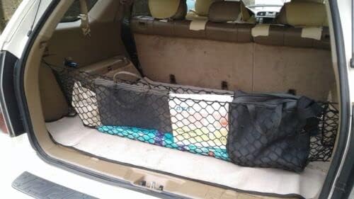 Rear Trunk Organizer Cargo Net for Acura MDX 2001–2006 – Envelope Style Cargo Net for SUV – Premium Mesh Elastic Car Trunk Organizer Vehicle Carrier Storage – Compatible with Acura MDX