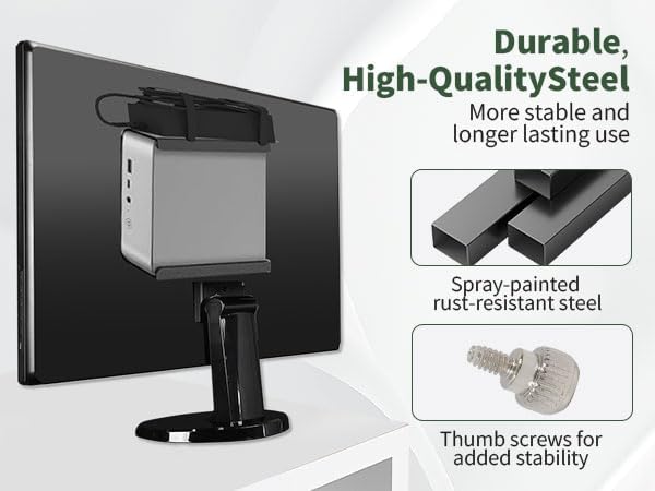 Metal Mini PC Mount Compatible with Beelink SER8, SER6, SER9, SER9 Pro, EQi12, EQR6, Beelink Mini PC Vesa Mount, Wall Mount Under Desk Mount, Only for SER8, SER6, SER9, SER9 Pro, EQi12, EQR6