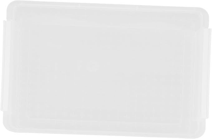 SHOWERORO Transparent File Box with Snap-tight Lid Stackable Desktop Document Organizer for Files Magazines Notebooks Moisture-resistant Storage Container for Office and Home Use
