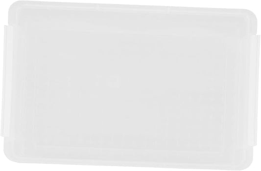 SHOWERORO Transparent File Box with Snap-tight Lid Stackable Desktop Document Organizer for Files Magazines Notebooks Moisture-resistant Storage Container for Office and Home Use