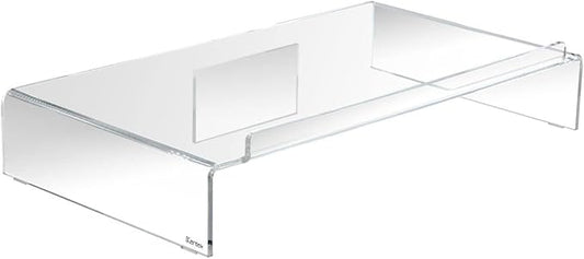 Kantek Acrylic Computer Monitor Stand with Keyboard Storage, Holds up to 50 Pounds, 21.25" x 11.9" x 3.4", Clear