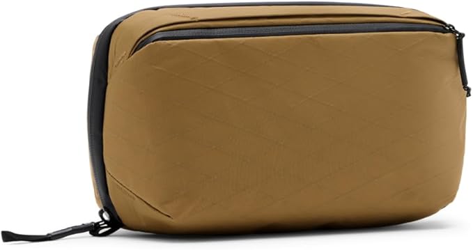 Peak Design Wash Pouch, Coyote, Ocean Edition, Travel Toiletry Bag, Upright or Hanging Dopp Kit with Pockets, Magnetic Toothbrush Pocket, Wide UltraZip Opening, Toiletry Bag for Men and Women