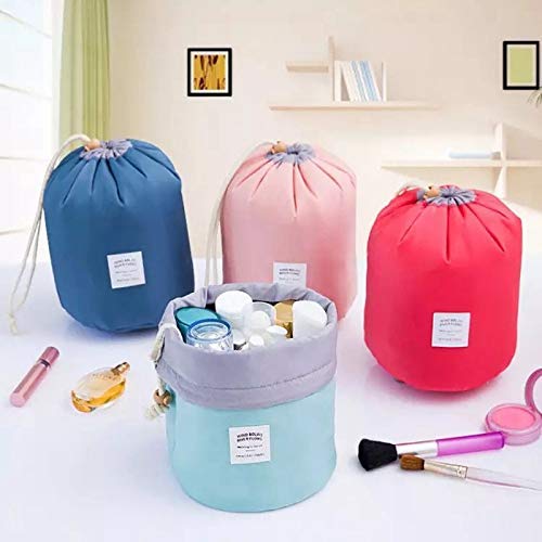INVODA Drawstring Cosmetic Bag 4PCS Travel Makeup Bag for Women Toiletry Bag Portable Drawstring Make up Organizer Bag for Travel (Green+Pink+Blue+Red)
