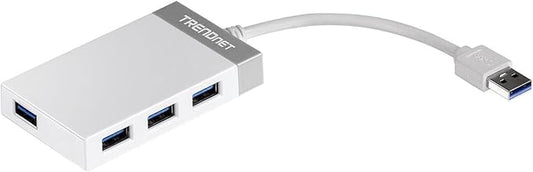TRENDnet 4-Port USB 3.0 Hub, TU3-H4E, Plug & Play, Compact Size USB 3.0 Hub Compatible with Linux, Windows, Mac, Nintendo Switch, Backwards Compatible with USB 2.0, White