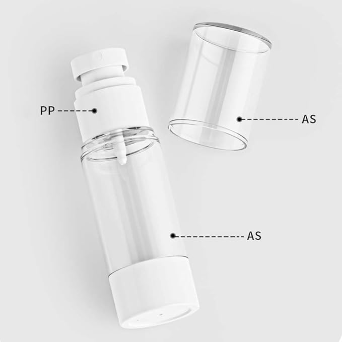 4 Pack Airless Pump Bottles, 1 oz Leakproof Travel Bottles with Pump for Toiletries, Small Empty Containers with Lids for Lotion Creams Serum Skin Care Shampoo Cosmetic Moisturizer Dispenser, Clear