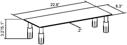 Adjustable Legs LCD LED Computer Monitor Table Riser with Tempered Glass, Shelf Space Saver Laptop (Adjustable Leg)