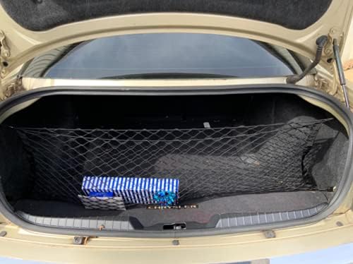 Rear Trunk Organizer Cargo Net for Chrysler 300 2005-2010– Envelope Style Cargo Net for Sedan - Premium Mesh Elastic Car Trunk Organizer Vehicle Carrier Storage – Compatible with 300