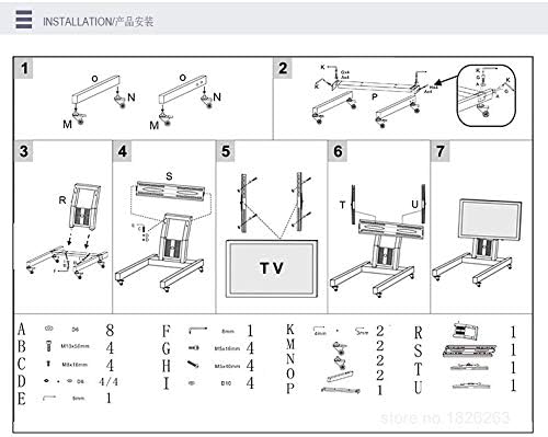 Rolling TV Mount Stand Trolley 32-65inch Plasma Screen LED LCD Monitor Low Height Stand Cart D750